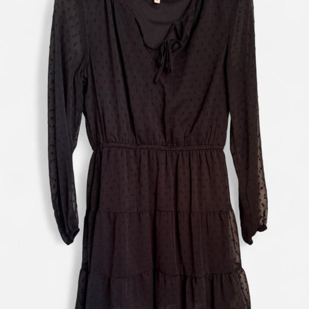 H&M Black Polka Dot Mini Dress Size S Retro
